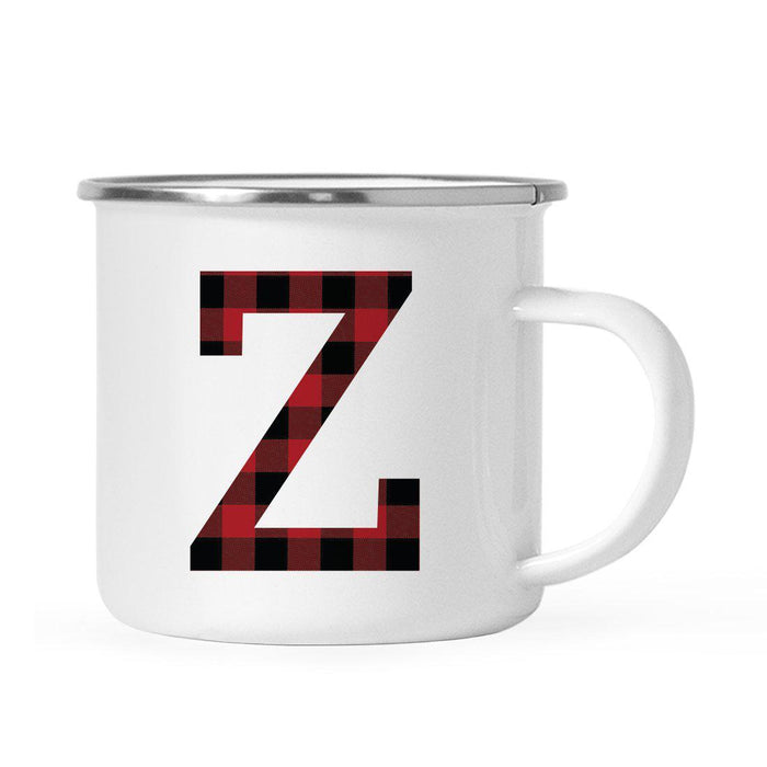 Andaz Press 11oz Buffalo Red Plaid Monogram Campfire Coffee Mug-Set of 1-Andaz Press-Z-