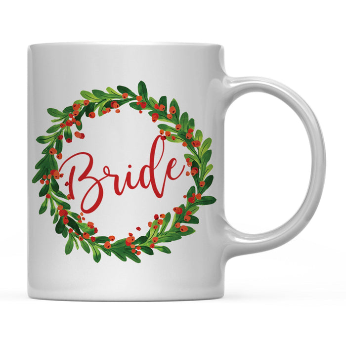 Andaz Press 11oz Christmas Red Berries Green Leaves Floral Wreath Coffee Mug-Set of 1-Andaz Press-Bride-