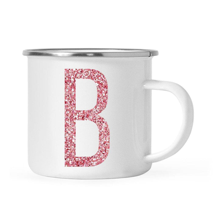 Andaz Press 11oz Faux Pink Glitter Monogram Campfire Coffee Mug-Set of 1-Andaz Press-B-