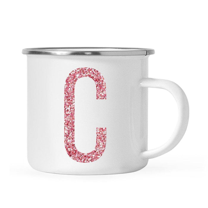 Andaz Press 11oz Faux Pink Glitter Monogram Campfire Coffee Mug-Set of 1-Andaz Press-C-
