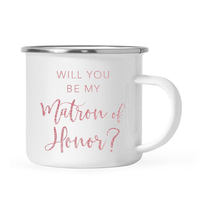 Andaz Press 11oz Faux Pink Glitter Wedding Campfire Coffee Mug-Set of 1-Andaz Press-Will You Be My Matron of Honor-