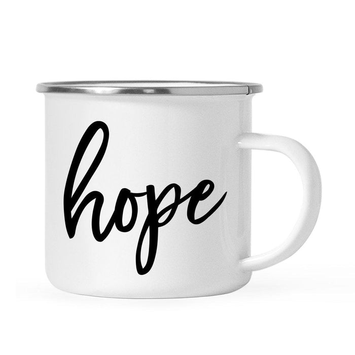 Andaz Press 11oz Good Virtues Black Calligraphy Typography Campfire Coffee Mug-Set of 1-Andaz Press-Hope-