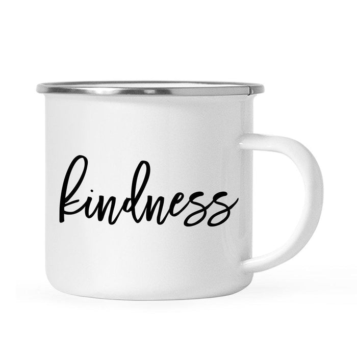 Andaz Press 11oz Good Virtues Black Calligraphy Typography Campfire Coffee Mug-Set of 1-Andaz Press-Kindness-