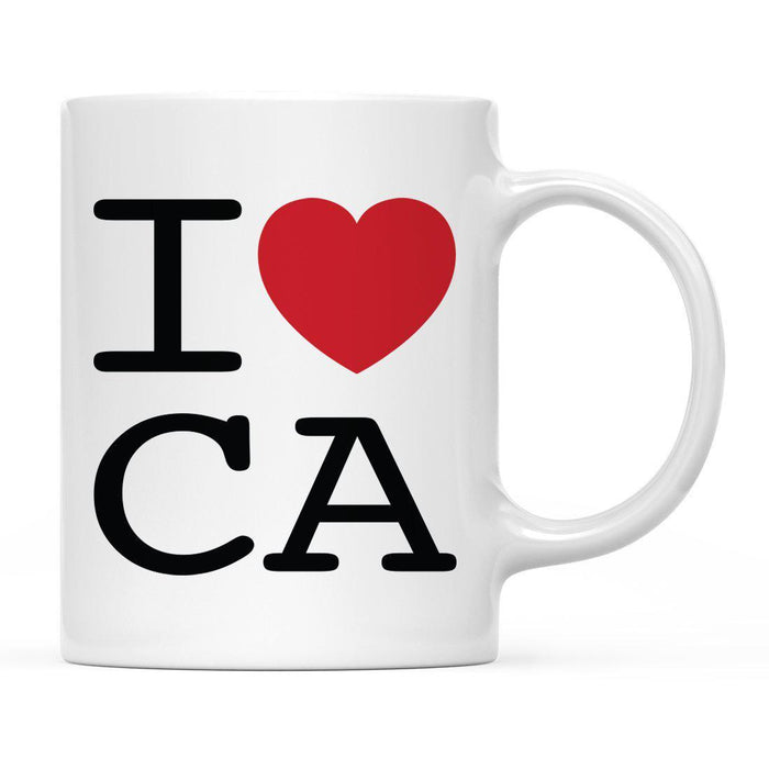 Andaz Press 11oz Heart Graphic I Love US State Coffee Mug-Set of 1-Andaz Press-California-