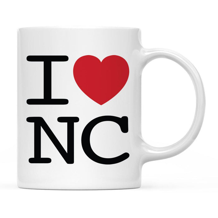 Andaz Press 11oz Heart Graphic I Love US State Coffee Mug-Set of 1-Andaz Press-North Carolina-