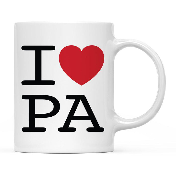 Andaz Press 11oz Heart Graphic I Love US State Coffee Mug-Set of 1-Andaz Press-Pennsylvania-