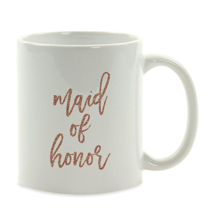 Andaz Press 11oz Rose Gold Faux Glitter Coffee Mug-Set of 1-Andaz Press-Maid of Honor-