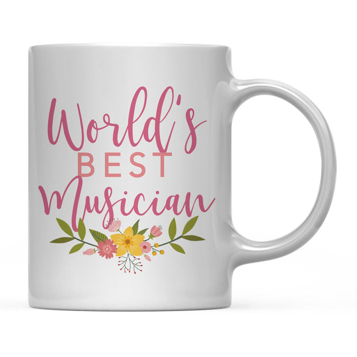 Andaz Press 11oz World's Best Floral Careers Coffee Mug-Set of 1-Andaz Press-Musician-