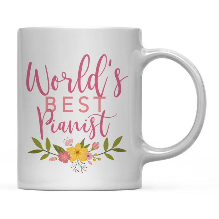 Andaz Press 11oz World's Best Floral Careers Coffee Mug-Set of 1-Andaz Press-Pianist-
