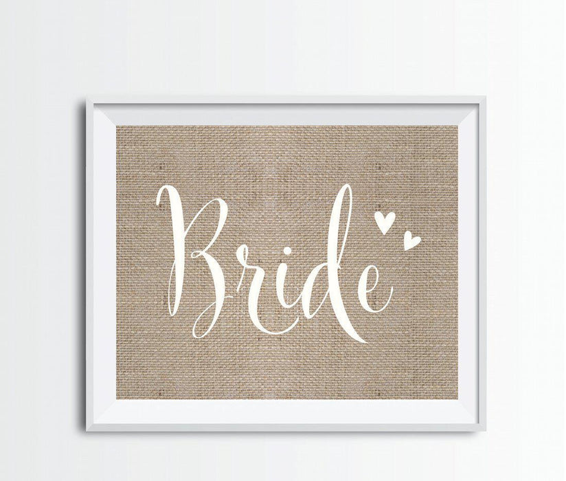 Andaz Press 8.5 x 11 Burlap Wedding Party Signs-Set of 1-Andaz Press-Bride-