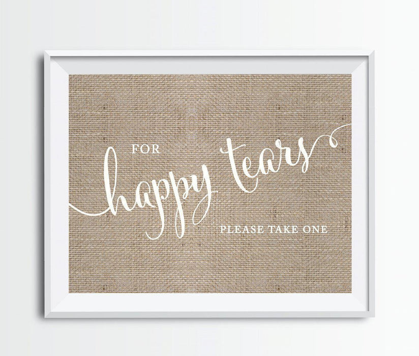 Andaz Press 8.5 x 11 Burlap Wedding Party Signs-Set of 1-Andaz Press-For Happy Tears Tissue-