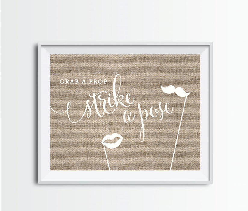 Andaz Press 8.5 x 11 Burlap Wedding Party Signs-Set of 1-Andaz Press-Grab A Prop & Strike A Pose-