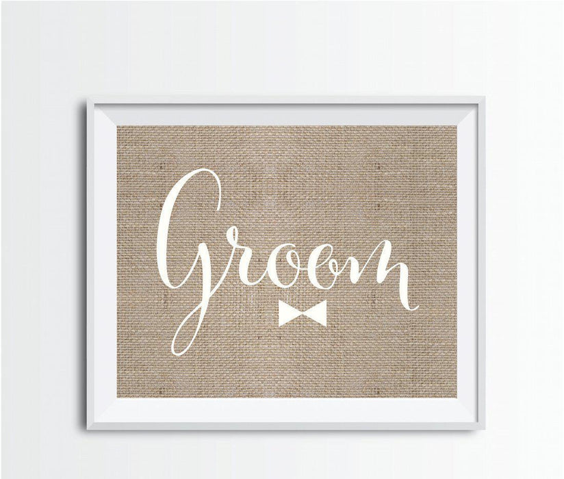 Andaz Press 8.5 x 11 Burlap Wedding Party Signs-Set of 1-Andaz Press-Groom-