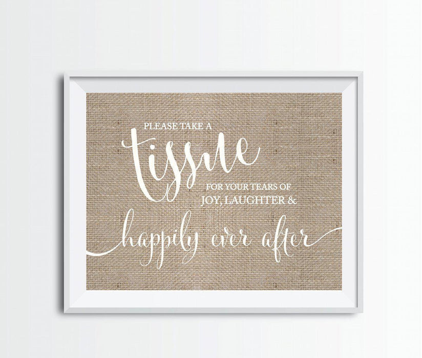 Andaz Press 8.5 x 11 Burlap Wedding Party Signs-Set of 1-Andaz Press-Please Take A Tissue-
