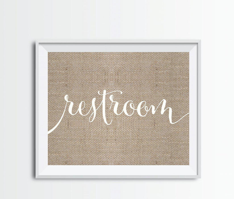 Andaz Press 8.5 x 11 Burlap Wedding Party Signs-Set of 1-Andaz Press-Restroom-