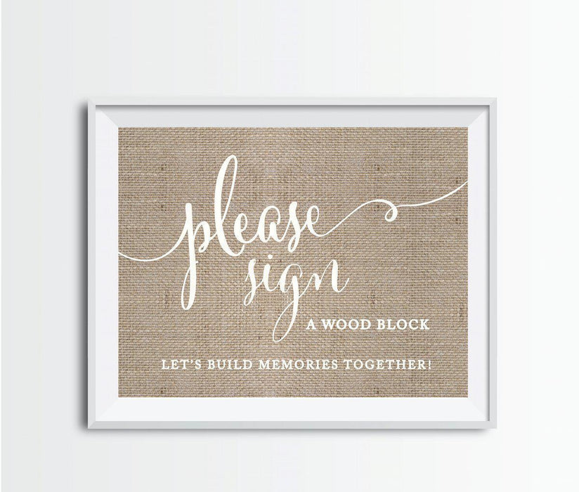 Andaz Press 8.5 x 11 Burlap Wedding Party Signs-Set of 1-Andaz Press-Sign Wood Block-