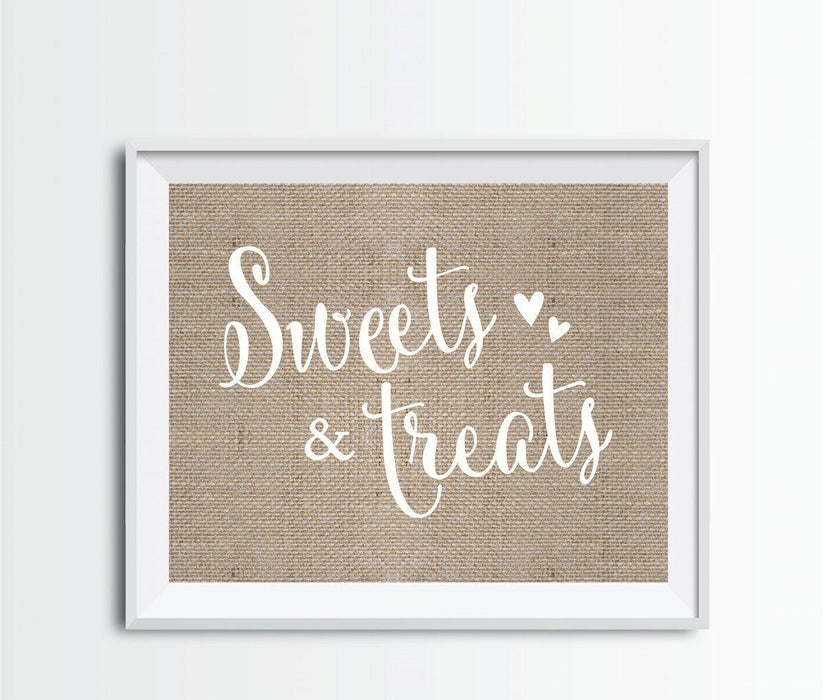 Andaz Press 8.5 x 11 Burlap Wedding Party Signs-Set of 1-Andaz Press-Sweets & Treats-