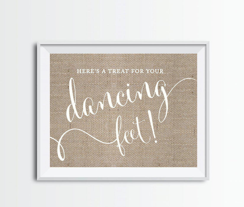 Andaz Press 8.5 x 11 Burlap Wedding Party Signs-Set of 1-Andaz Press-Treat For Your Dancing Feet - Sandals-