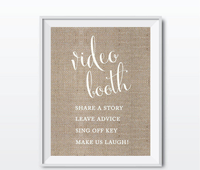 Andaz Press 8.5 x 11 Burlap Wedding Party Signs-Set of 1-Andaz Press-Videobooth - Share A Story-