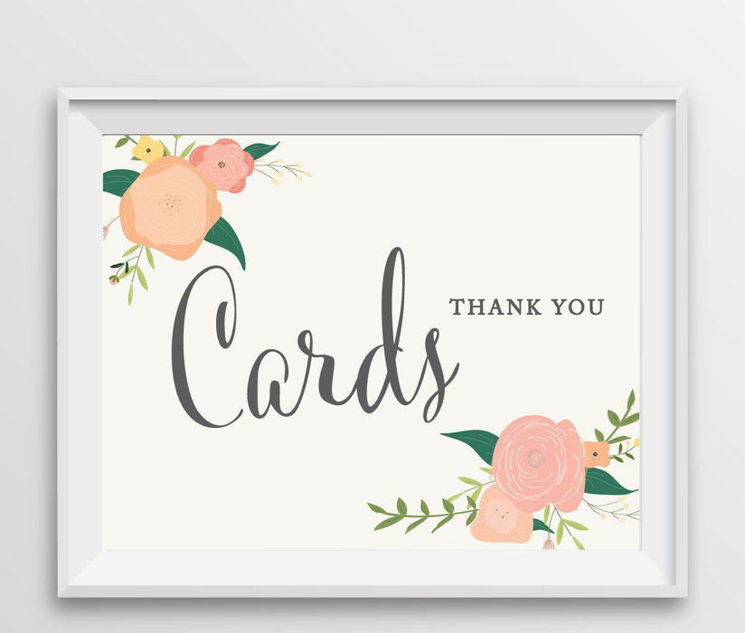 Andaz Press 8.5" x 11" Floral Roses Wedding Party Signs-Set of 1-Andaz Press-Cards Thank You-