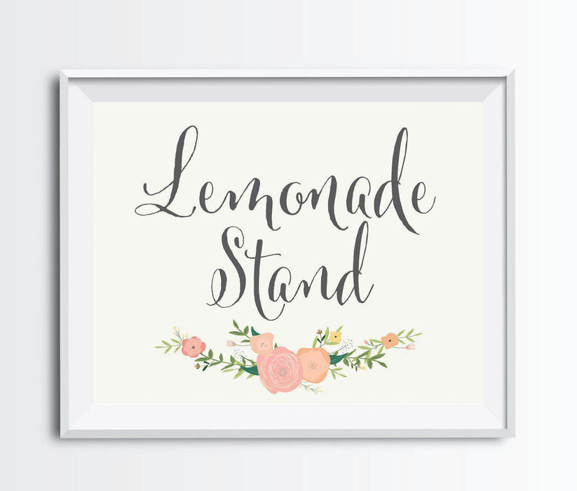 Andaz Press 8.5" x 11" Floral Roses Wedding Party Signs-Set of 1-Andaz Press-Lemonade-