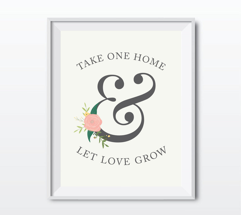 Andaz Press 8.5" x 11" Floral Roses Wedding Party Signs-Set of 1-Andaz Press-Let Love Grow Plant Seed Favors-