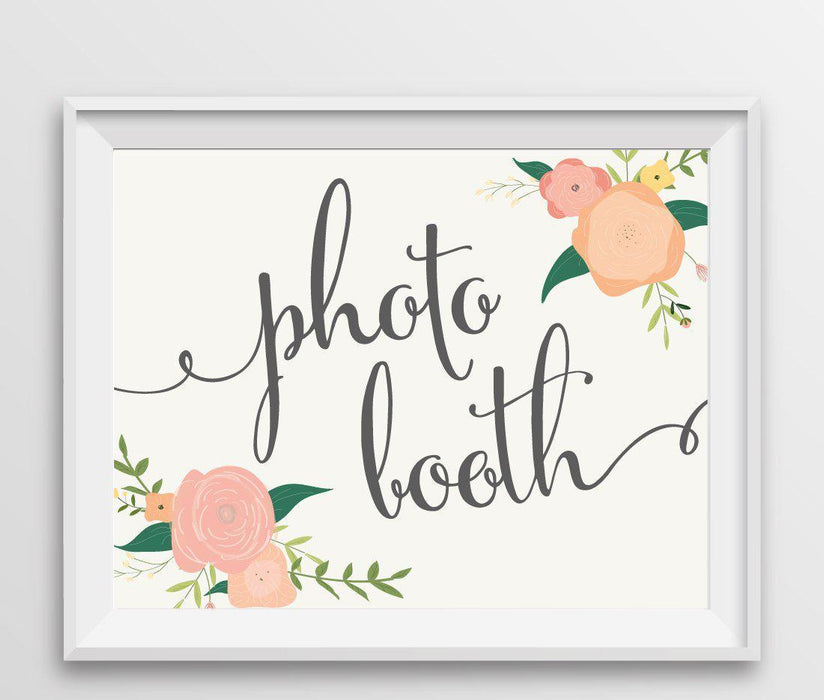 Andaz Press 8.5" x 11" Floral Roses Wedding Party Signs-Set of 1-Andaz Press-Photo Booth-