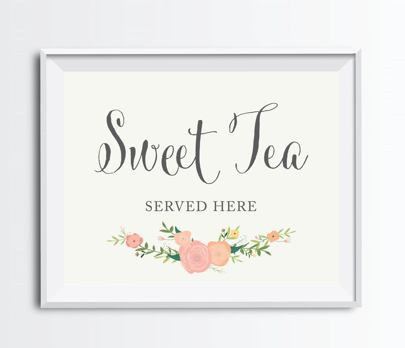 Andaz Press 8.5" x 11" Floral Roses Wedding Party Signs-Set of 1-Andaz Press-Sweet Tea-