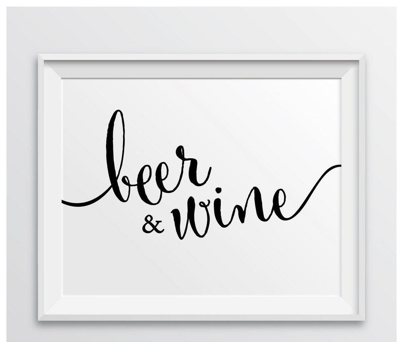 Andaz Press 8.5 x 11-Inch Formal Black & White Wedding Party Signs-Set of 1-Andaz Press-Beer & Wine-