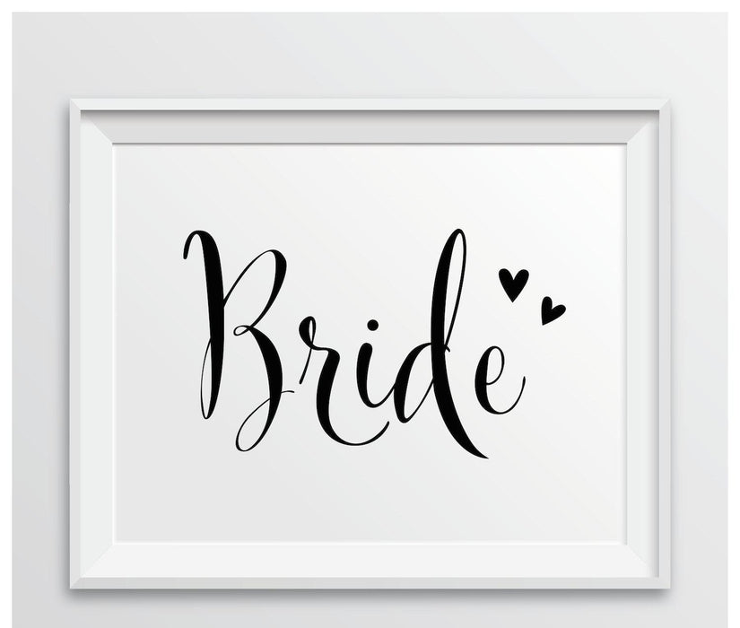Andaz Press 8.5 x 11-Inch Formal Black & White Wedding Party Signs-Set of 1-Andaz Press-Bride-