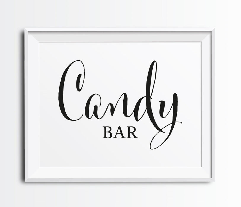 Andaz Press 8.5 x 11-Inch Formal Black & White Wedding Party Signs-Set of 1-Andaz Press-Candy Bar-