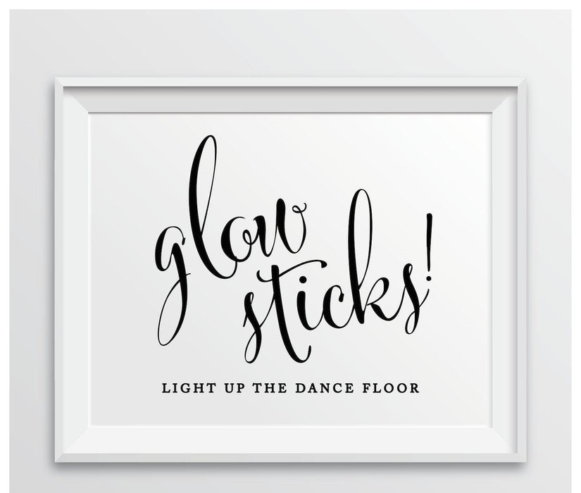 Andaz Press 8.5 x 11-Inch Formal Black & White Wedding Party Signs-Set of 1-Andaz Press-Glow Sticks, Light Up The Dance Floor-