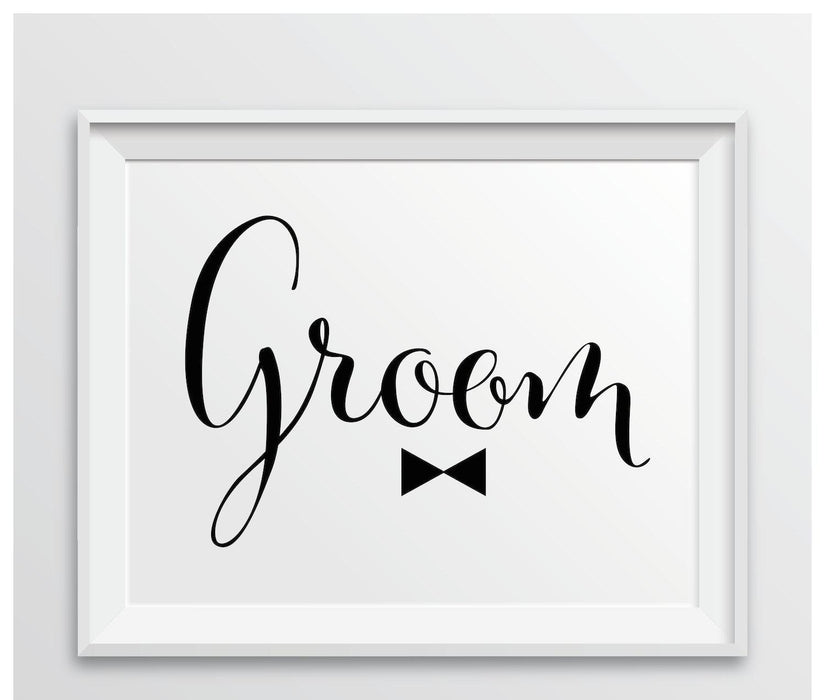 Andaz Press 8.5 x 11-Inch Formal Black & White Wedding Party Signs-Set of 1-Andaz Press-Groom-