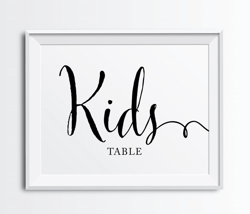 Andaz Press 8.5 x 11-Inch Formal Black & White Wedding Party Signs-Set of 1-Andaz Press-Kids Table-