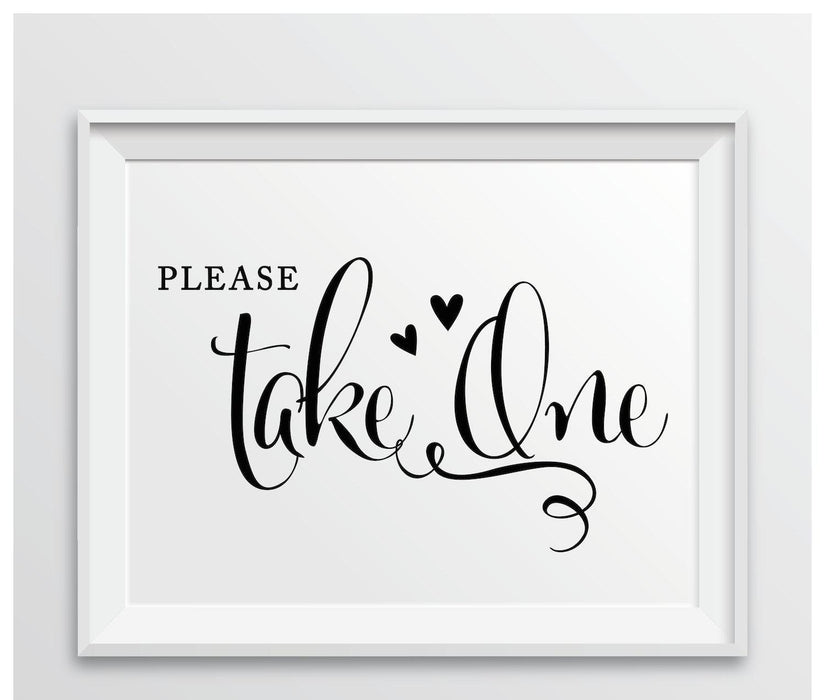 Andaz Press 8.5 x 11-Inch Formal Black & White Wedding Party Signs-Set of 1-Andaz Press-Please Take One-