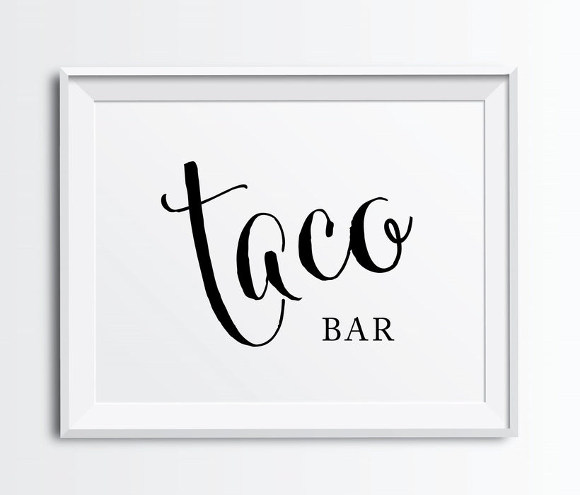Andaz Press 8.5 x 11-Inch Formal Black & White Wedding Party Signs-Set of 1-Andaz Press-Taco Bar-