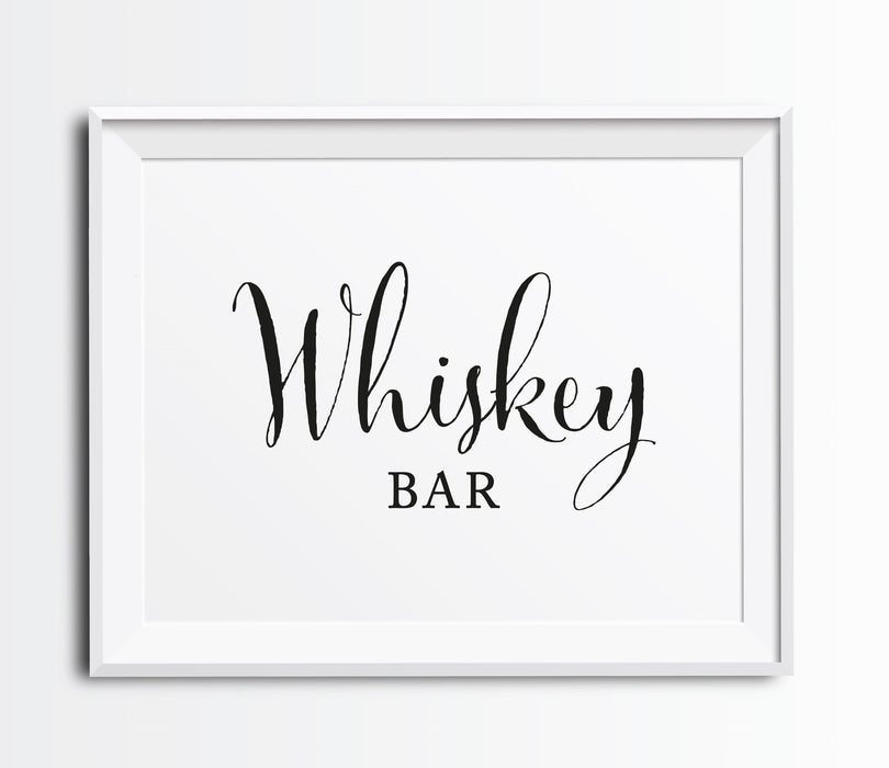 Andaz Press 8.5 x 11-Inch Formal Black & White Wedding Party Signs-Set of 1-Andaz Press-Whiskey Bar-