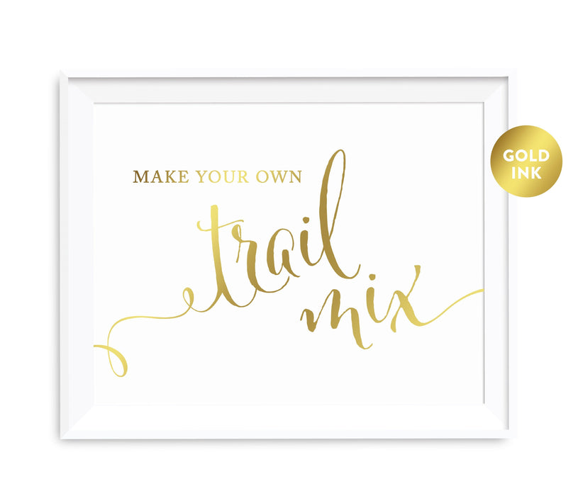 Andaz Press 8.5 x 11 Metallic Gold Wedding Party Favor Signs-Set of 1-Andaz Press-Build Your Own Trail Mix-