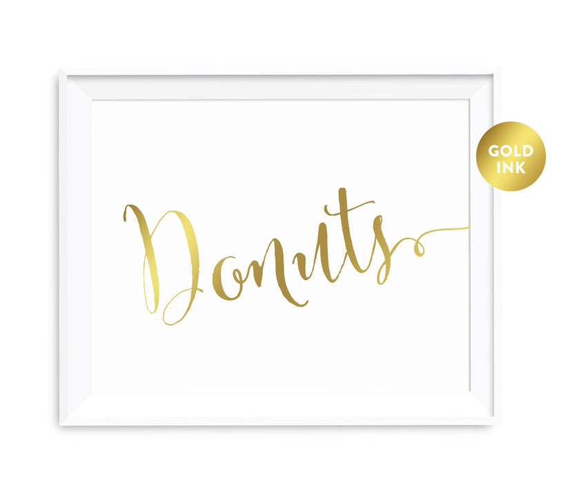 Andaz Press 8.5 x 11 Metallic Gold Wedding Party Favor Signs-Set of 1-Andaz Press-Donuts-