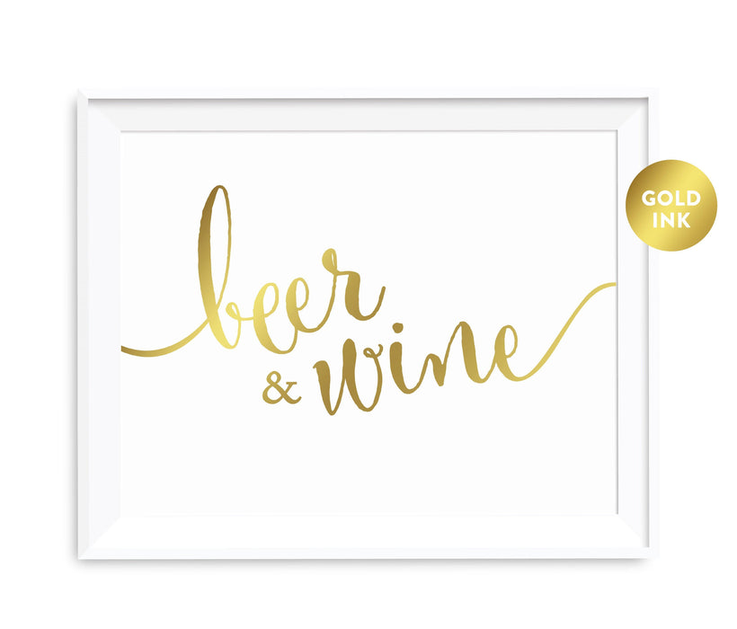 Andaz Press 8.5 x 11 Metallic Gold Wedding Party Signs-Set of 1-Andaz Press-Beer & Wine-