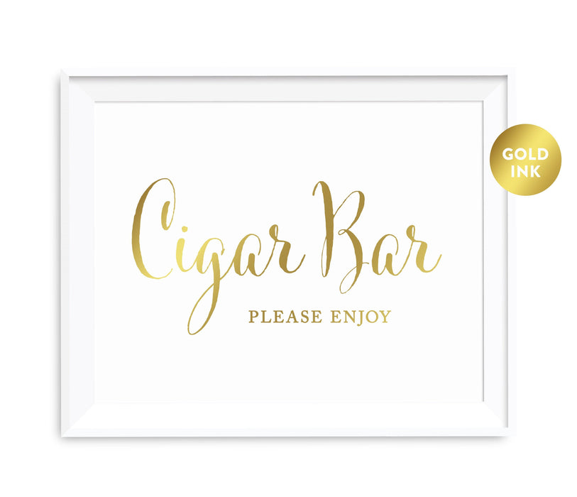 Andaz Press 8.5 x 11 Metallic Gold Wedding Party Signs-Set of 1-Andaz Press-Cigar Bar-