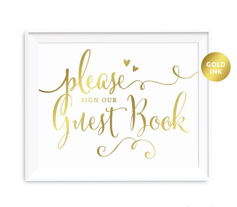 Andaz Press 8.5 x 11 Metallic Gold Wedding Party Signs-Set of 1-Andaz Press-Sign Our Guestbook-