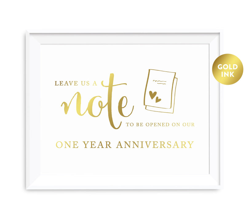 Andaz Press 8.5 x 11 Metallic Gold Wedding Party Signs-Set of 1-Andaz Press-Time Capsule - Leave Us A Note-