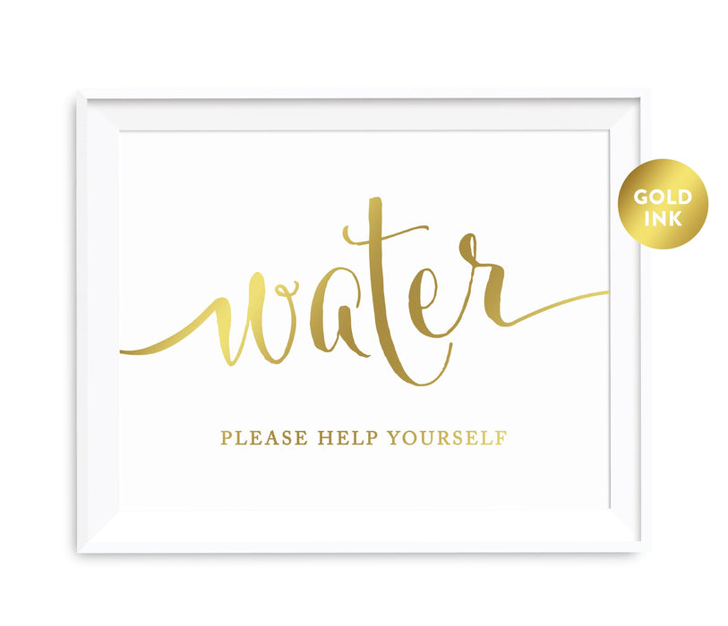 Andaz Press 8.5 x 11 Metallic Gold Wedding Party Signs-Set of 1-Andaz Press-Water-