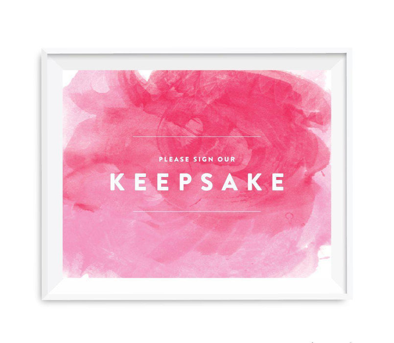 Andaz Press 8.5 x 11 Pink Watercolor Wedding Party Signs-Set of 1-Andaz Press-Sign Our Keepsake-