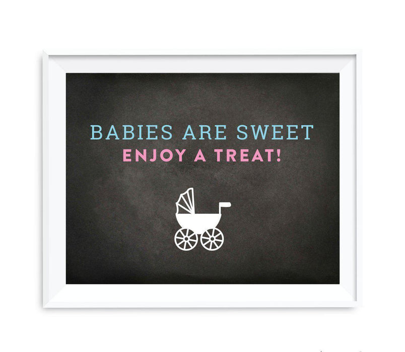 Andaz Press 8.5 x 11 Team Pink/Blue Gender Reveal Baby Shower Party Signs-Set of 1-Andaz Press-Babies Are Sweet, Enjoy A Treat-