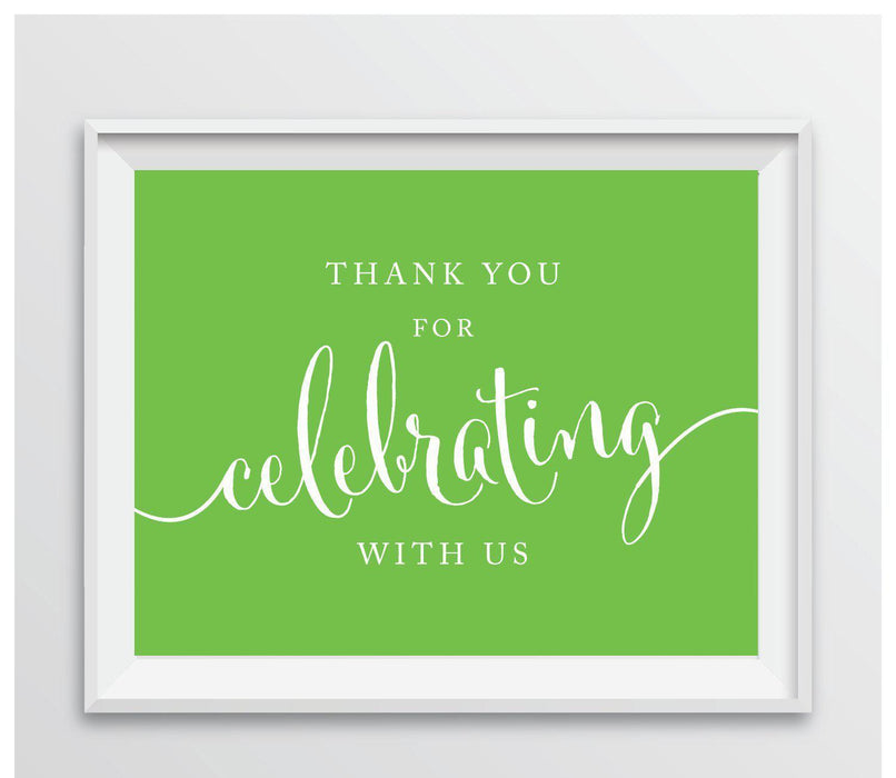 Andaz Press 8.5 x 11 Thank You For Celebrating With Us Party Sign-Set of 1-Andaz Press-Kiwi Green-
