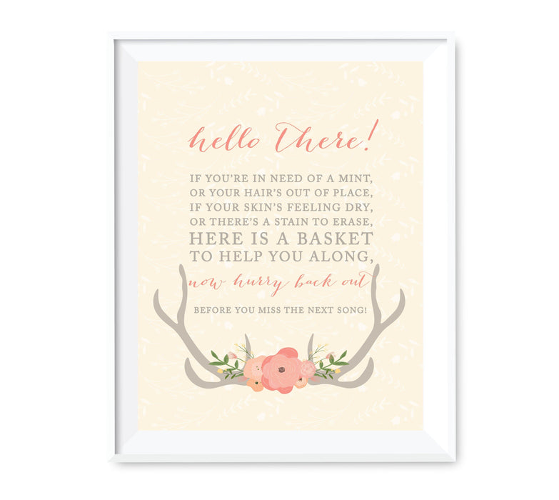 Andaz Press 8.5 x 11 Woodland Deer Wedding Party Signs-Set of 1-Andaz Press-Bathroom Basket-