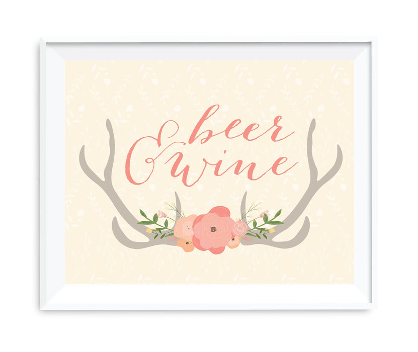 Andaz Press 8.5 x 11 Woodland Deer Wedding Party Signs-Set of 1-Andaz Press-Beer & Wine-
