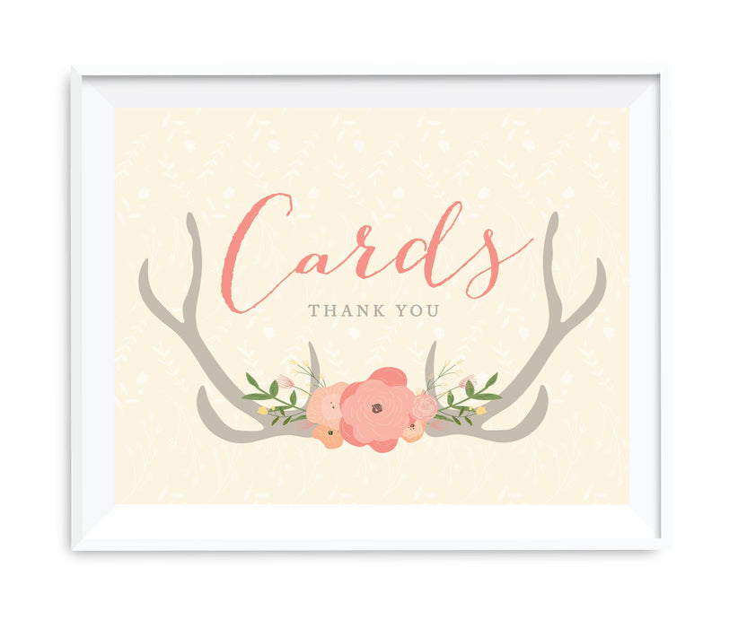 Andaz Press 8.5 x 11 Woodland Deer Wedding Party Signs-Set of 1-Andaz Press-Cards Thank You-